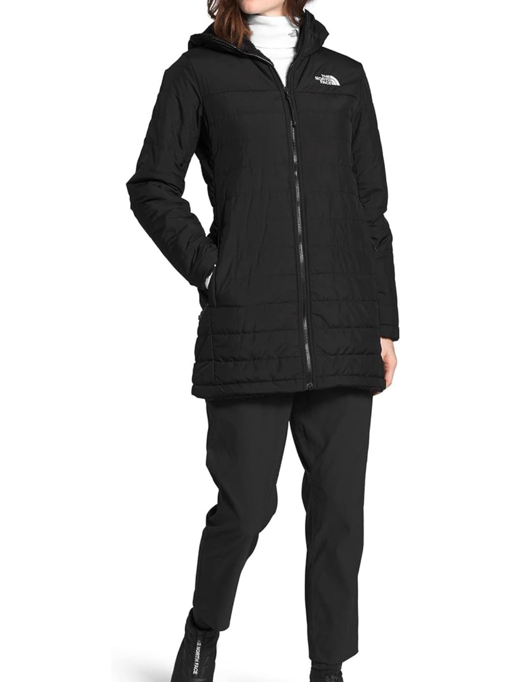 The North Face Black Quilted Hooded Reversible Parka